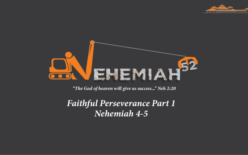 Faithful perseverance Nehemiah 4-5 Steve Winstead